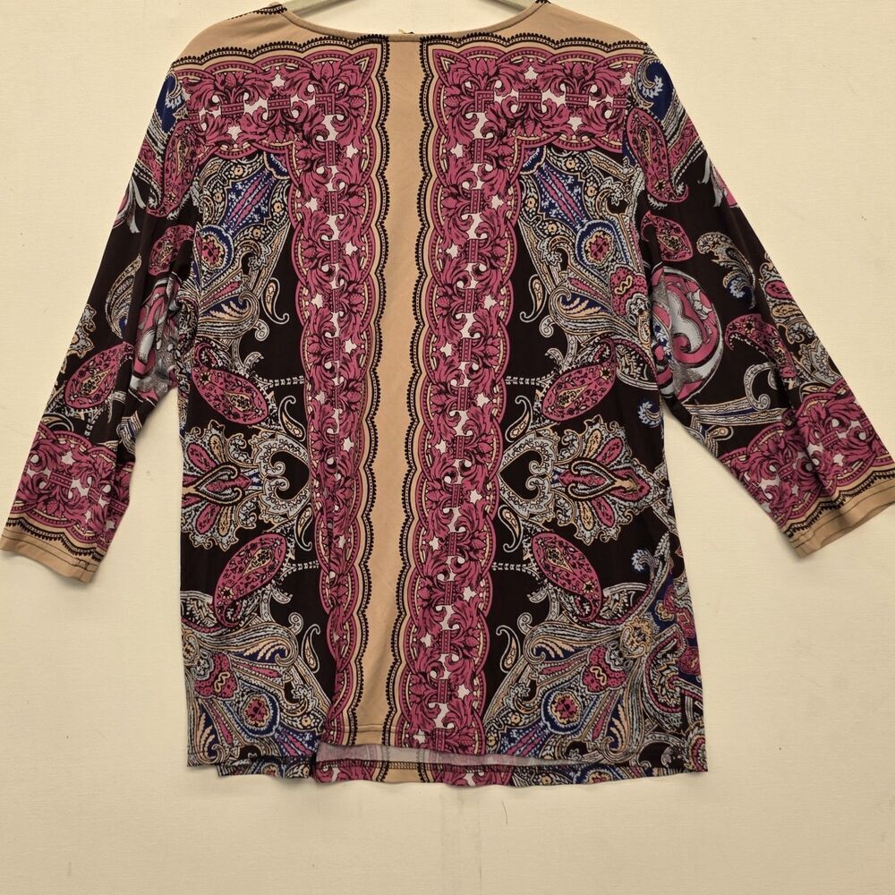 bob mackie wearable art Paisley Print Women's Size Large Crew Neck - Picture 6 of 10